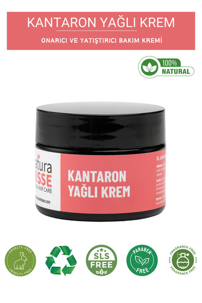 NaturaMisse Doğal Kantaron Yağlı Krem 50 ml Yara Iyileştirici Onarıcı Nemlendirici Çok Amaçlı Krem