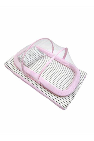 BabyCara سرير شبكي للأطفال حديثي الولادة مع مرتبة سميكة وناموسية ووسادة للرقب...