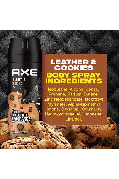 Axe بخاخ الجسم آكس للرجال برائحة الجلد والكوكيز السوداء 150 مل