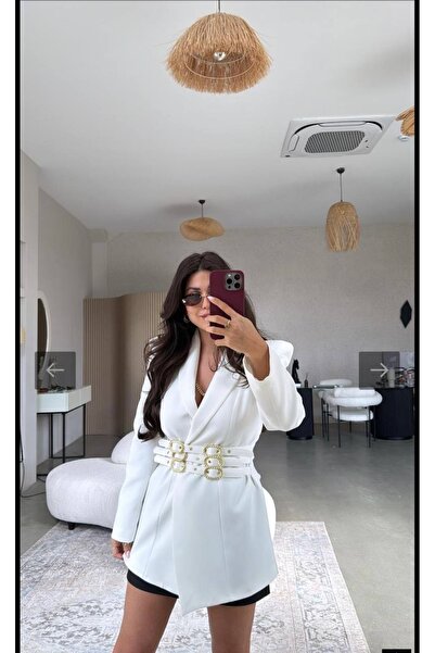 Ekim Store Üç Kemerli Blazer Elbise Ceket