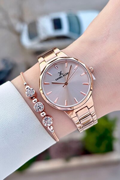 Daniel Klein Rose Renk Ayarlanabilir Kordonlu Kadın Kol Saati Ve Bileklik