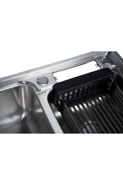Odonao 304-Stainless Steel, Kitchen Sink double bowl , Chrome, 78*43*22
