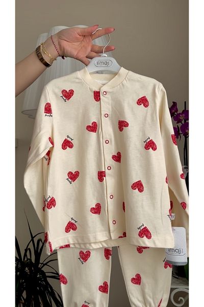 tutasteegiyim Girl's Heart Pajama Set
