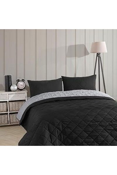 Mu Art Ahşap Single-person bedspread multi-purpose bedspread (black-grey-black)