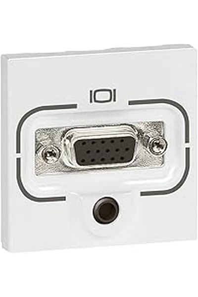 Mu Art Legrand System Armada Female Hd15 Socket + 3.5mm Jack Outlet 2Module - White