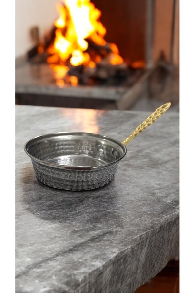 maraşçarşısı Krom Sosluk Sos Tavası, Sarı Saplı, 15 cm