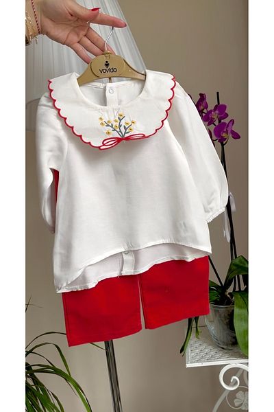 tutasteegiyim Red Girl's Bottom-Top Set