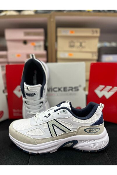 Wickers Wickers 2813 White-Ice-Dark Blue Men's Sports Shoes