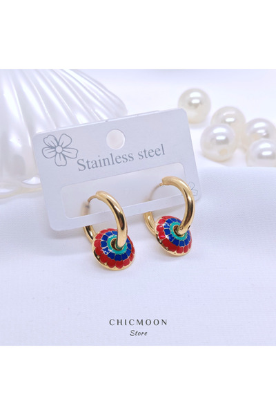 CHICMOON STORE الصلب اللون الأقراط العرقية