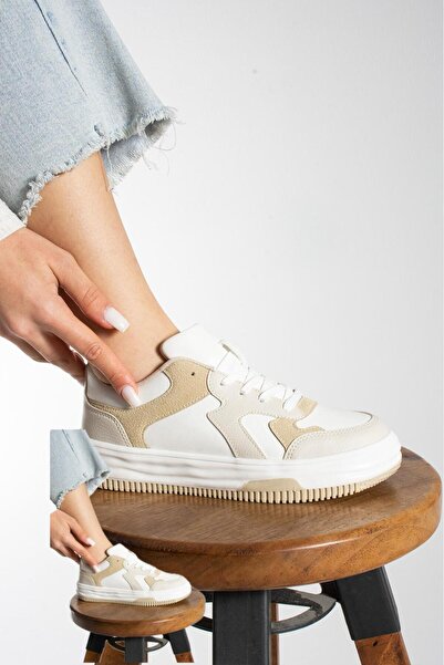 Jagra outdoors Bej Kadın Sneaker Günlük Ayakkabı