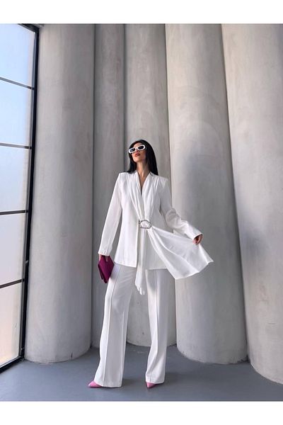 Ekim Store Double Blazer Suit with Shawl Detail