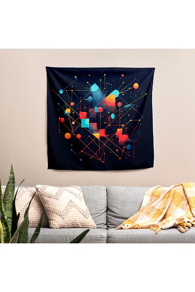 PaintedAnarchy Modern Stylish Star Map Wall Cloth 100% Cotton Back, Polyester Front