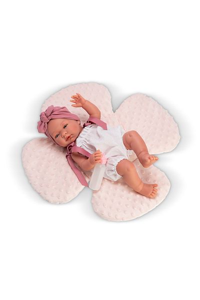Asivil S.L. Baby Maria With Hat And Pink Clover Pillow