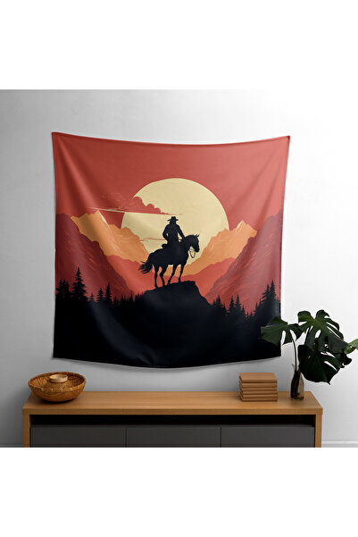 PaintedAnarchy غطاء حائط من سيلويت ويسترن برونكو رايدر - مصنوع من القطن بنسبة...