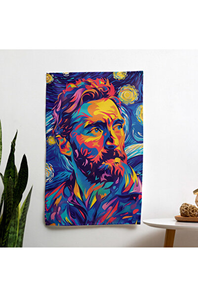 PaintedAnarchy مفرش حائط Starry Night Pop Art - 100% قطن من الخلف، بوليستر من...