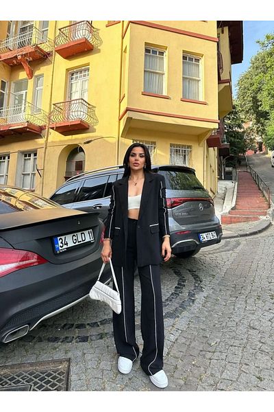 Ekim Store Csíkos Oversize dupla blézer szett
