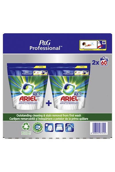 Ariel Economic Package 120 Capsules Detergent Capsules Professional All In 1 Pods Regular, 120 Washes