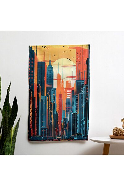 PaintedAnarchy غطاء جداري من القماش بتصميم Popart Cityscape - طباعة حية بتقني...