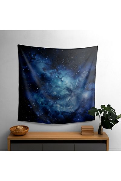 PaintedAnarchy Milky Way Star Map Modern Wall Cloth - Vibrant Ranforce Fabric