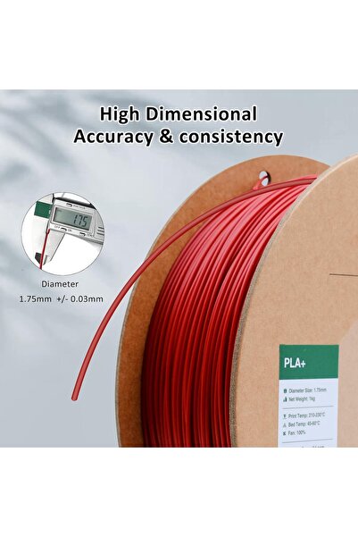 eSun 1,75 Mm Pla Plus (pla ) Itfaiye Kırmızısı Filament (1 KG)