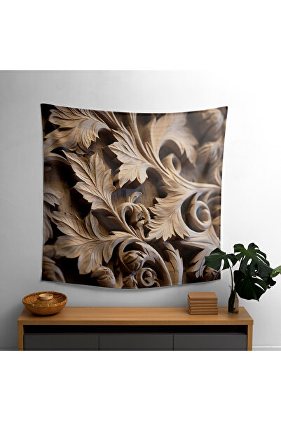 PaintedAnarchy Rustic Wood Carving Art Wall Covering - 100% Cotton Backing & ...
