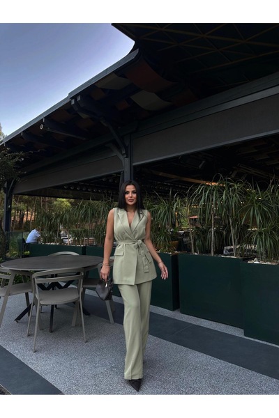 Ekim Store سترة بأزرار وربطة عنق بدلة بليزر مزدوجة