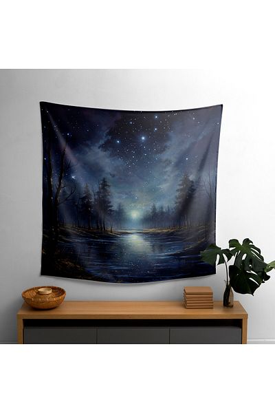 PaintedAnarchy Space Nebula Dreamless Wall Blanket - 100% Cotton Back, Sublimation