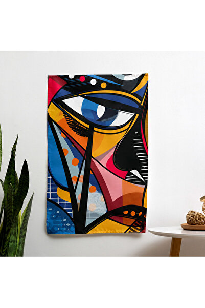 PaintedAnarchy غطاء جداري تجريدي هندسي على طراز بوبارت |   ألوان حيوية |   غر...