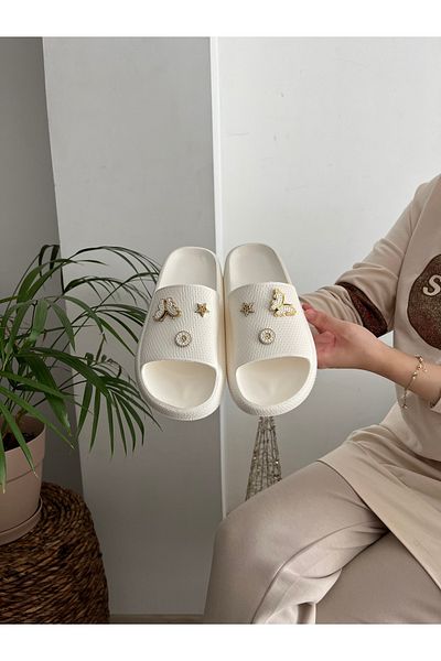 Behtah Kundura 6 πέτρες Κομψή σχεδίαση Ανοιχτή μπροστινή παραλία Πισίνα Κήπος Θάλασσα Καλοκαιρινή μαλακή χοντρή σόλα καθημερινή παντόφλα