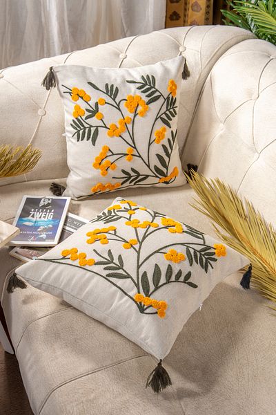 Bade Design 2-Piece Punch Throw Pillow, Decorative Pillow Case (Linen Fabric) with Book Gift