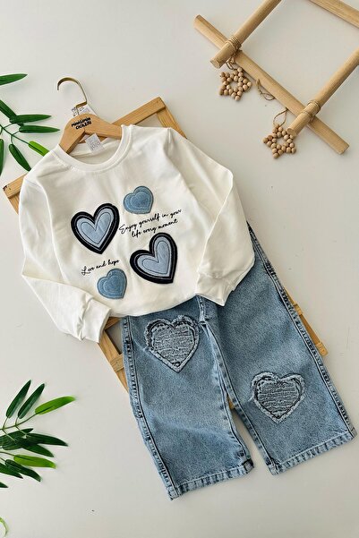 Minigimin Cicileri Set de 2 piese pentru fetițe cu detaliu inimă pe picioarel...