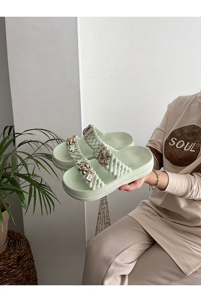Behtah Kundura Stylish Design Open Front Beach Pool Garden Sea Summer Soft Thick Sole Daily Slippers