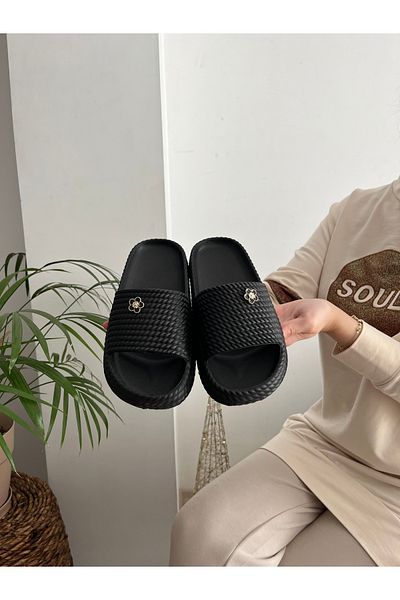 Behtah Kundura 2 Stones Κομψό Σχέδιο Ανοιχτό Μπροστινό Παραλία Πισίνα Κήπος Θάλασσα Καλοκαιρινή μαλακή χοντρή σόλα καθημερινή παντόφλα