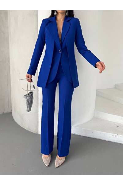 Ekim Store Kuşak Detaylı İkili Blazer Takım