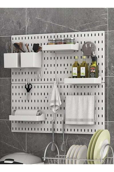 COOYA Pegboard Wall Organizer Kit, Display PegBoard for Crafts Organization, for Office Kitchen Bedroom