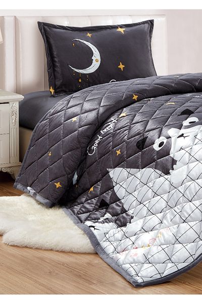 Sleep Night Kids Velvet Comforter Set 3 Pcs Single Size 150 X 200 Cm with bed sheet and pillow case