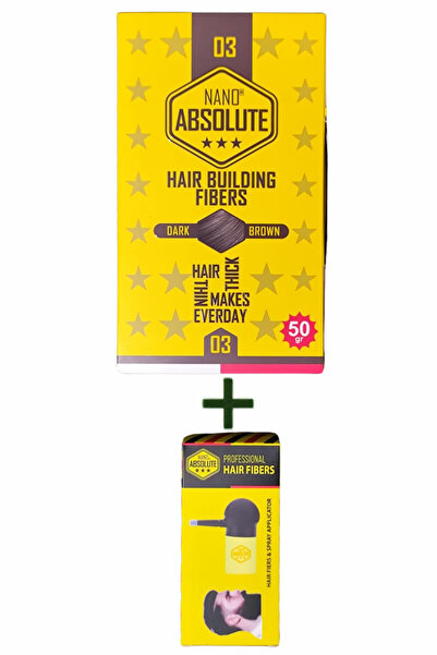 Nano Absolute Koyu Kahve No:3 Saç Dolgunlaştırıcı Fiber 27 gr ve Sprey Uygulayıcı Seti Kapatıcılık