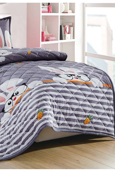 Sleep Night Kids Velvet Comforter Set 3 Pcs Single Size 150 X 200 Cm with bed sheet and pillow case