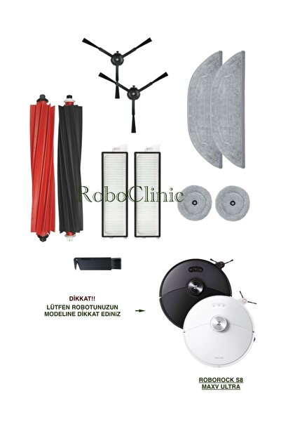 Roboclinic Perie compatibilă cu aspiratorul robot Roborock S8 Maxv Ultra, fil...