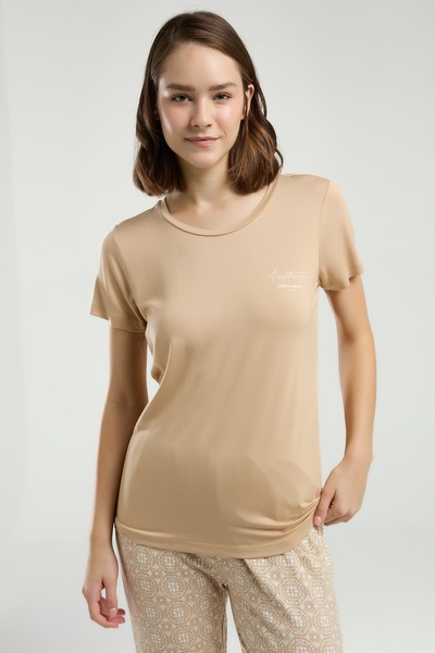 Pierre Cardin Γυναικείο σετ πιτζάμες με μονόχρωμο καλοκαιρινό κοντομάνικο μοτ...