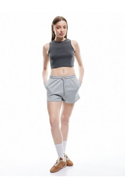 Koton Lace-Up Waist Embroidered Slim-Fit Pocket Mini Shorts