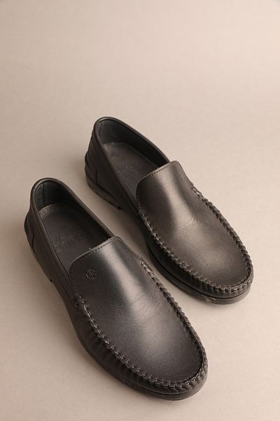 Gondol Loafer clasic pentru bărbați din piele naturală neagră 41 model 20131