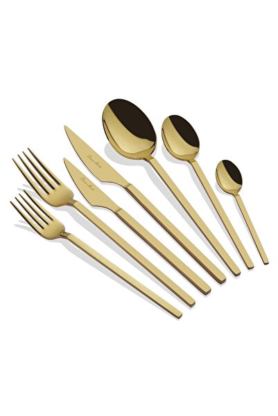 Dame Marie Carre Titanium Matte Gold 42 Pieces Cutlery