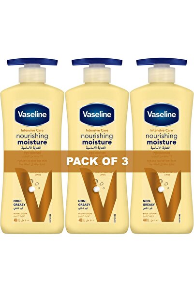 Vaseline Nourishing and moisturizing body lotion for dry skin, 400ml * 3 packs