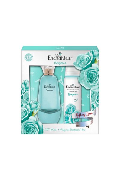 ENCHANTEUR EDT & Perfumed Deodorant Giftpack- Gorgeous, Gift Of Love, 175 ml