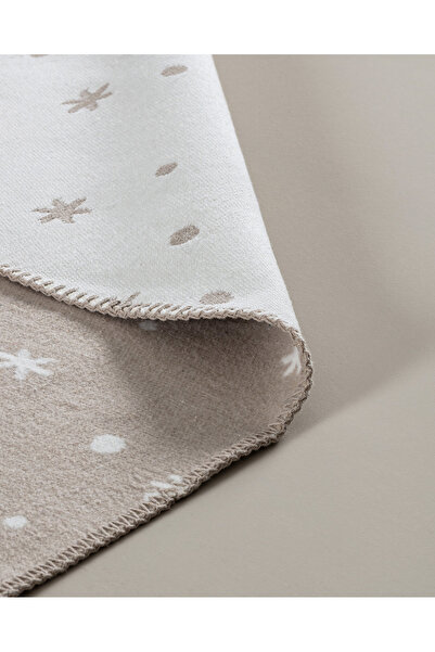 Madame Coco Écorce Pamuklu Saçaklı Dokuma Kilim - Bej/Beyaz - 60x100 cm