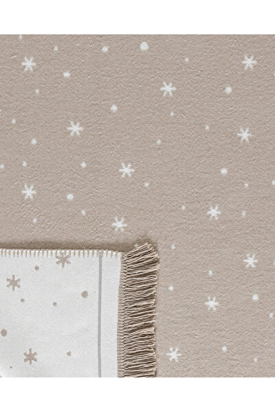 Madame Coco Écorce Pamuklu Saçaklı Dokuma Kilim - Bej/Beyaz - 80x150 cm