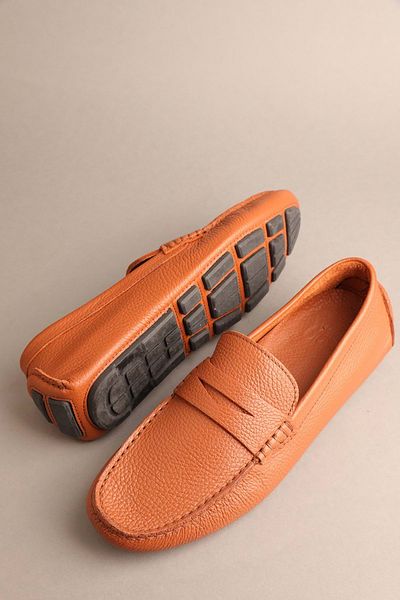Gondol Men's Genuine Leather Classic Loafery Tan 42 Model