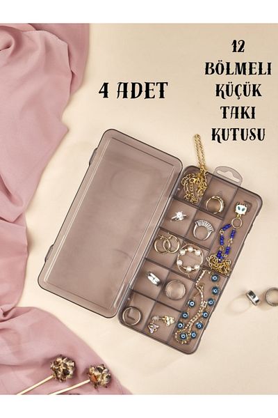 Ayshe Home Concept 4 Pieces Hmu-004 12 Compartments Covered Jewelry-Buckle-Accessories-Hardware-Nails-Screw Organizer Organizer