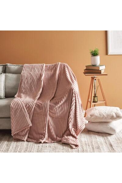 Karaca Ruby Stripe Wellsoft Doppel Decke, Rosa